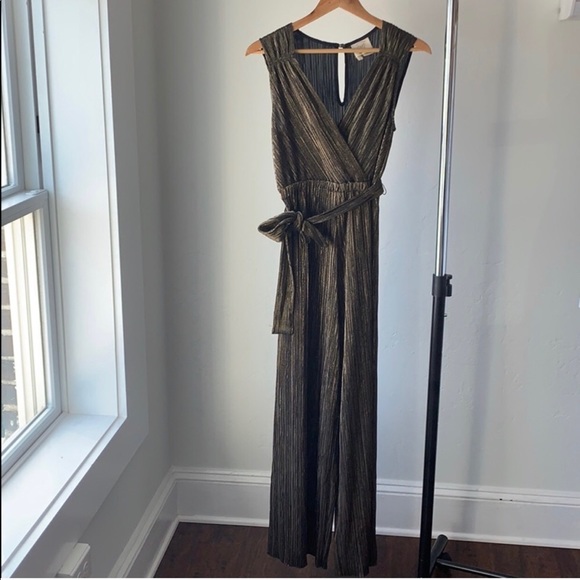ANTHROPOLOGIE GOLD PONT NEUF JUMPSUIT SIZE SMALL. - Picture 3 of 3